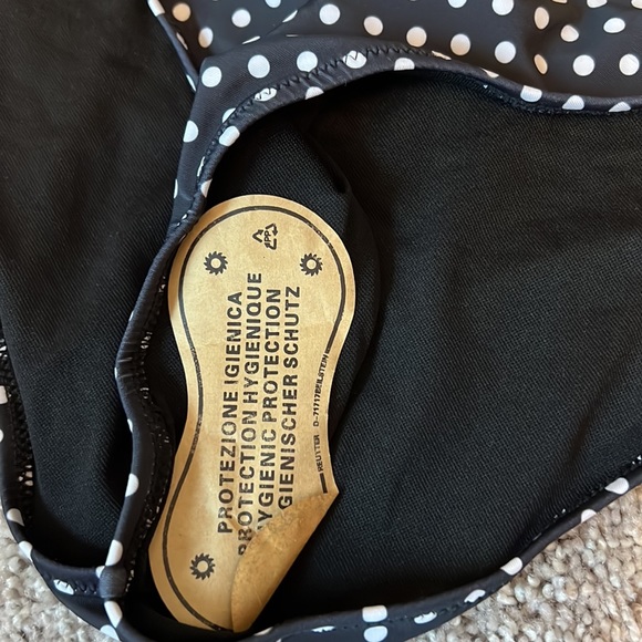 Tag On Polka Dot Black and White Bikini Two Piece Swimsuit Set - Picture 6 of 7